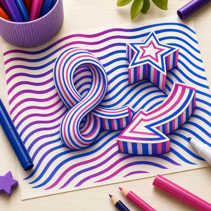 3D marker art example for kids