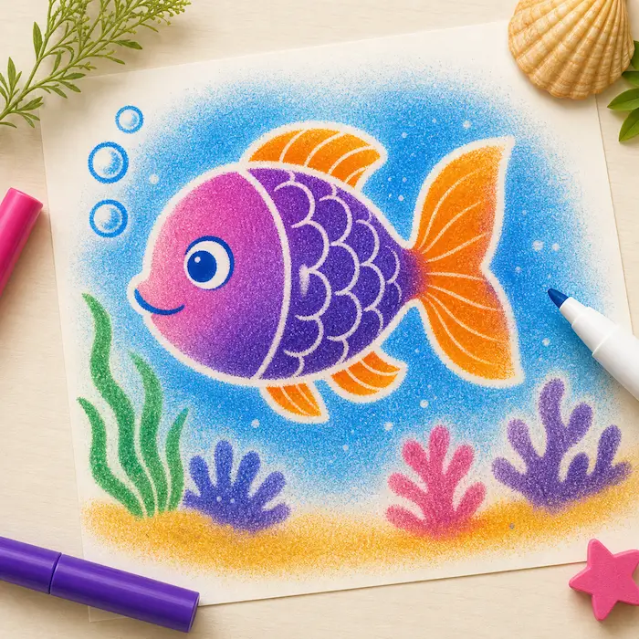 Airbrush marker art example for kids