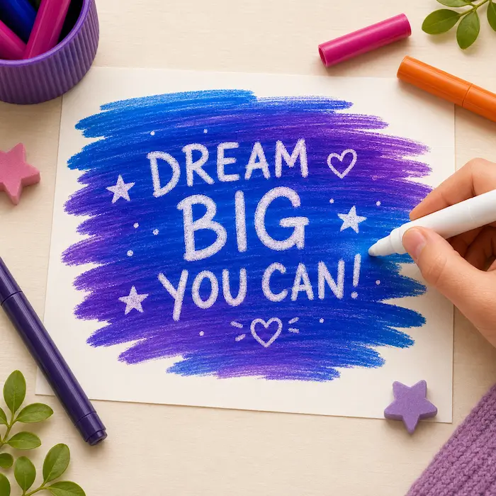 Secret message pen artwork example for kids